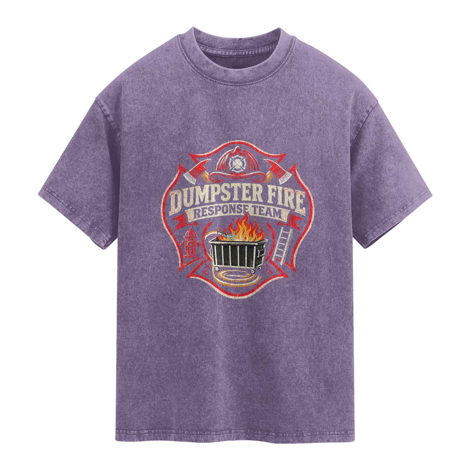 Dumpster Fire Response Team Funny Work Joke Firefighter Washed Cotton T-Shirt TS11