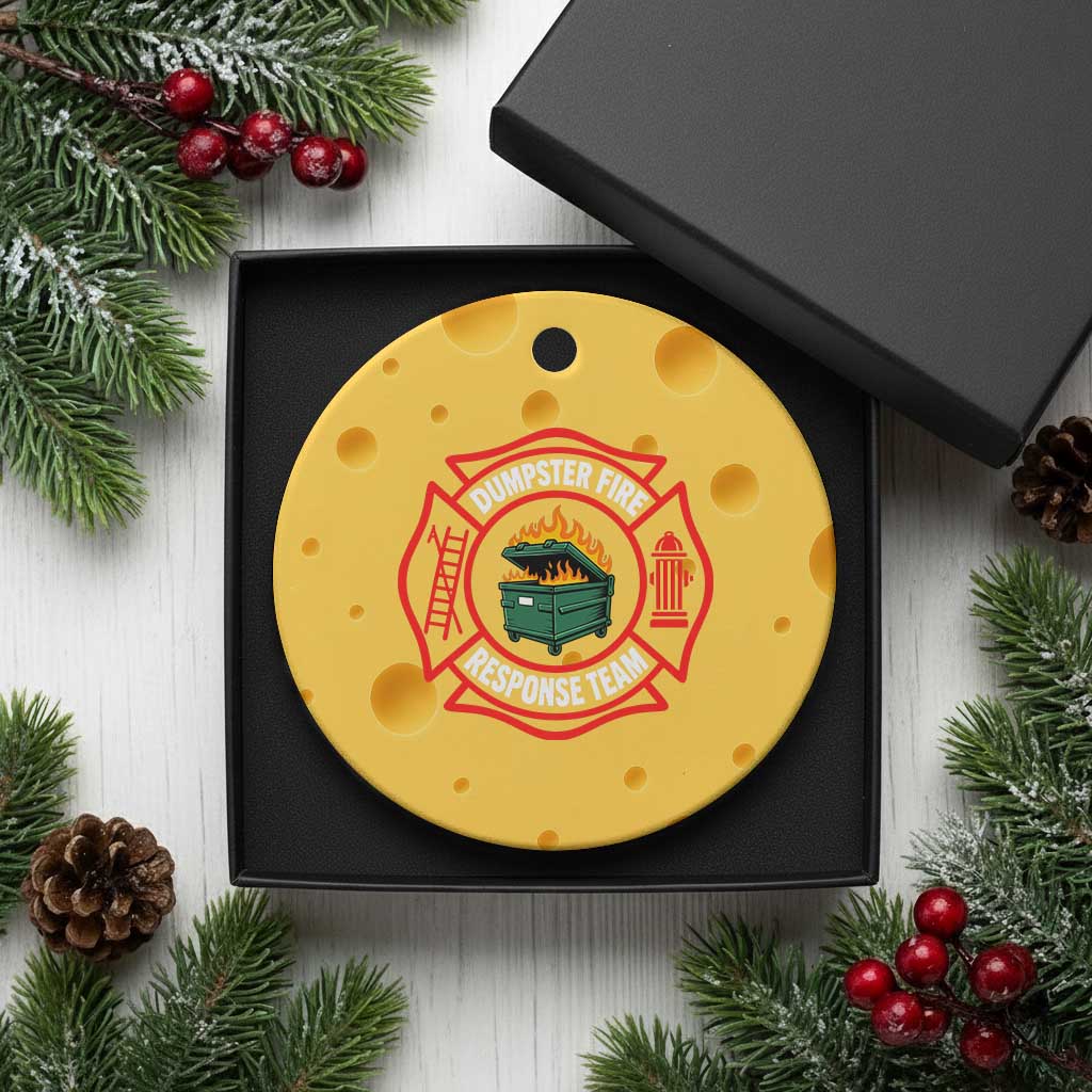 Dumpster Fire Response Team Funny Work Office Firefighter Ceramic Ornament Crisis Management TS11