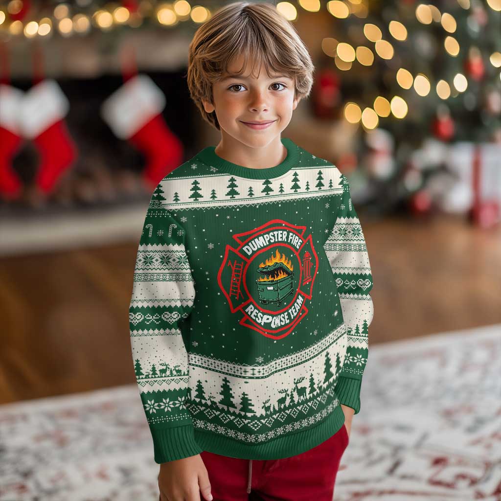 Dumpster Fire Response Team Funny Work Office Firefighter Ugly Christmas Sweater Crisis Management TS11