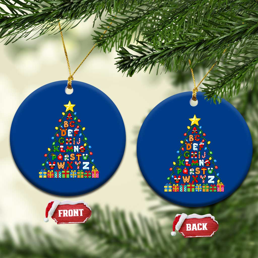 Funny Alphabet Christmas Tree Ceramic Ornament Kindergarten Teacher Holiday Gift TS12