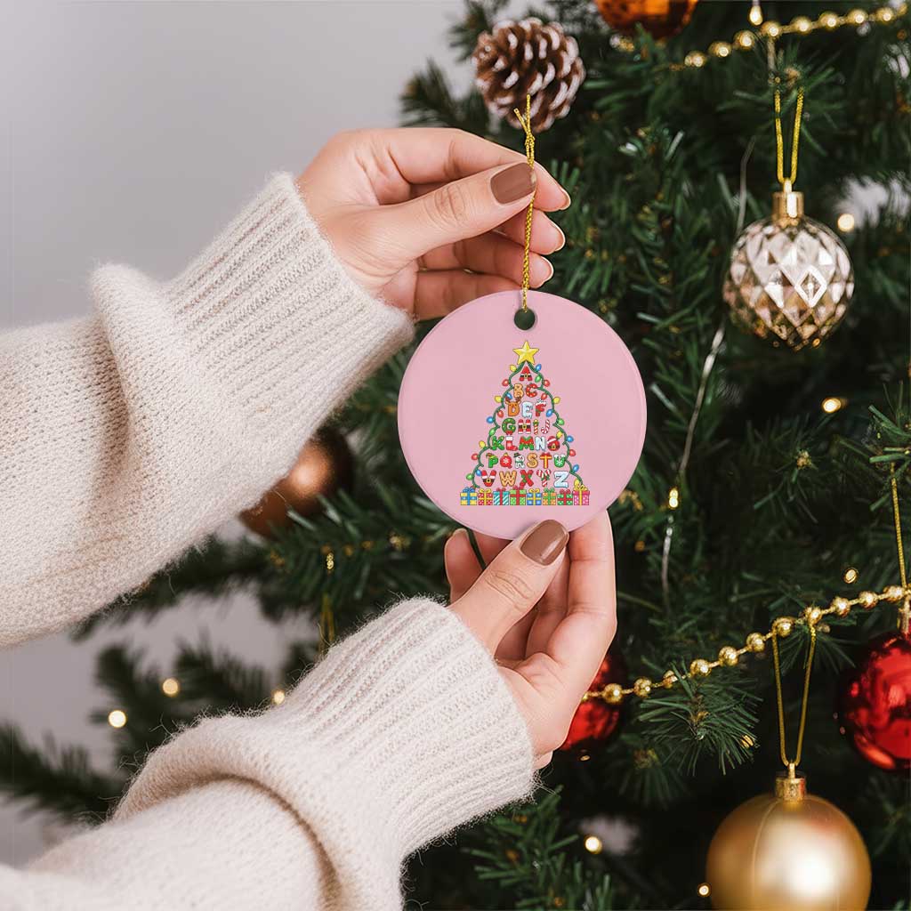 Funny Alphabet Christmas Tree Ceramic Ornament Kindergarten Teacher Holiday Gift TS12