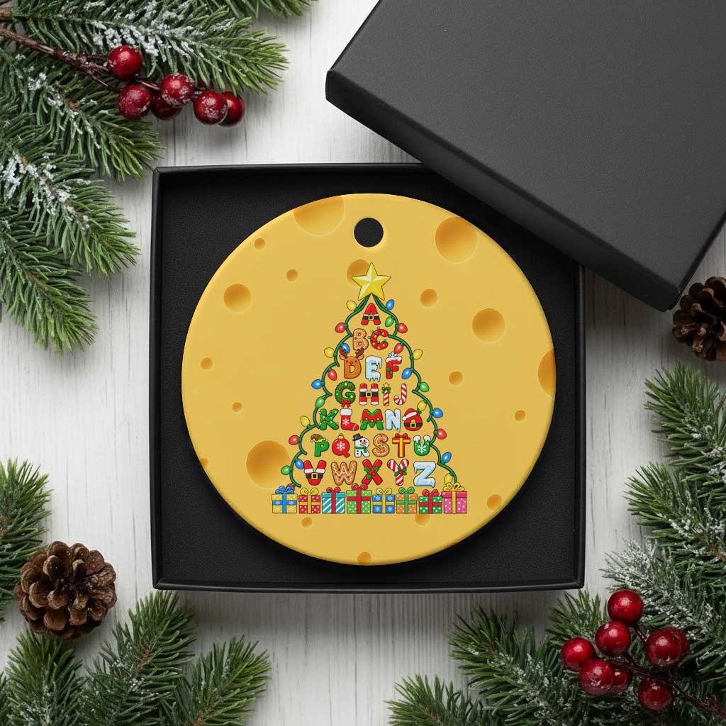 Funny Alphabet Christmas Tree Ceramic Ornament Kindergarten Teacher Holiday Gift TS12