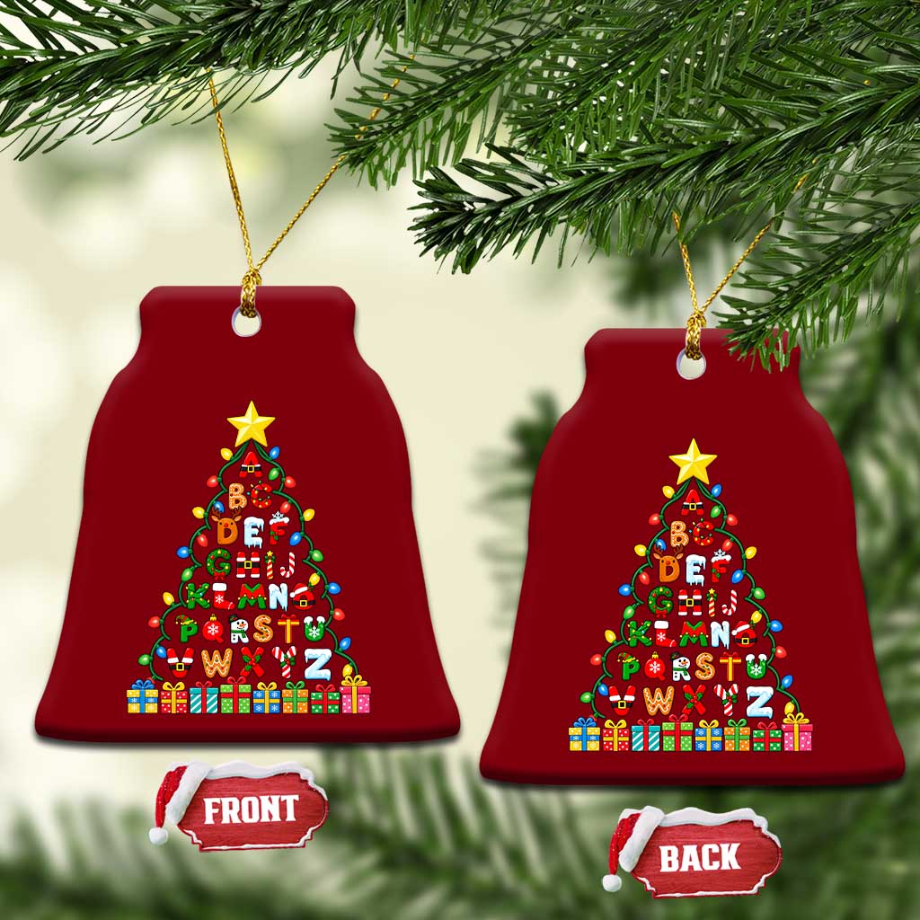 Funny Alphabet Christmas Tree Ceramic Ornament Kindergarten Teacher Holiday Gift TS12