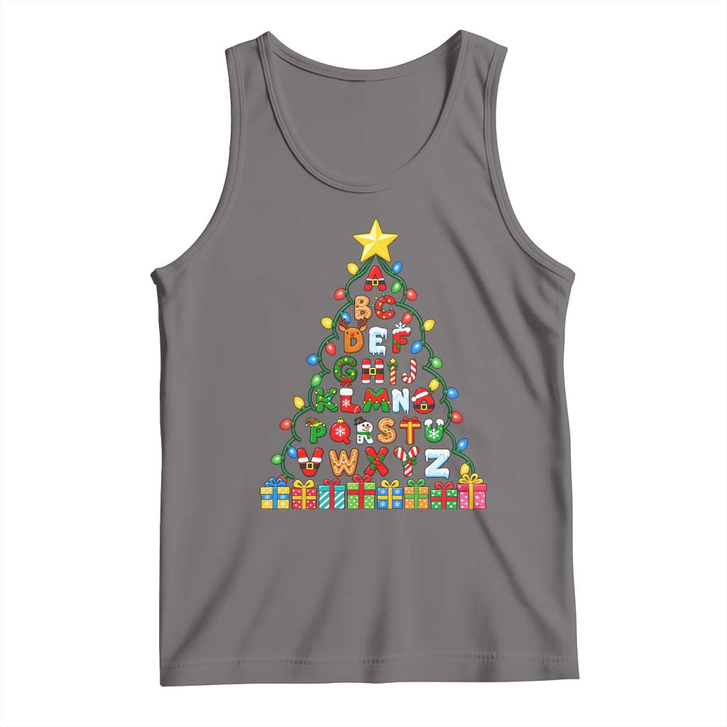Funny Alphabet Christmas Tree Tank Top Kindergarten Teacher Holiday Gift TS12