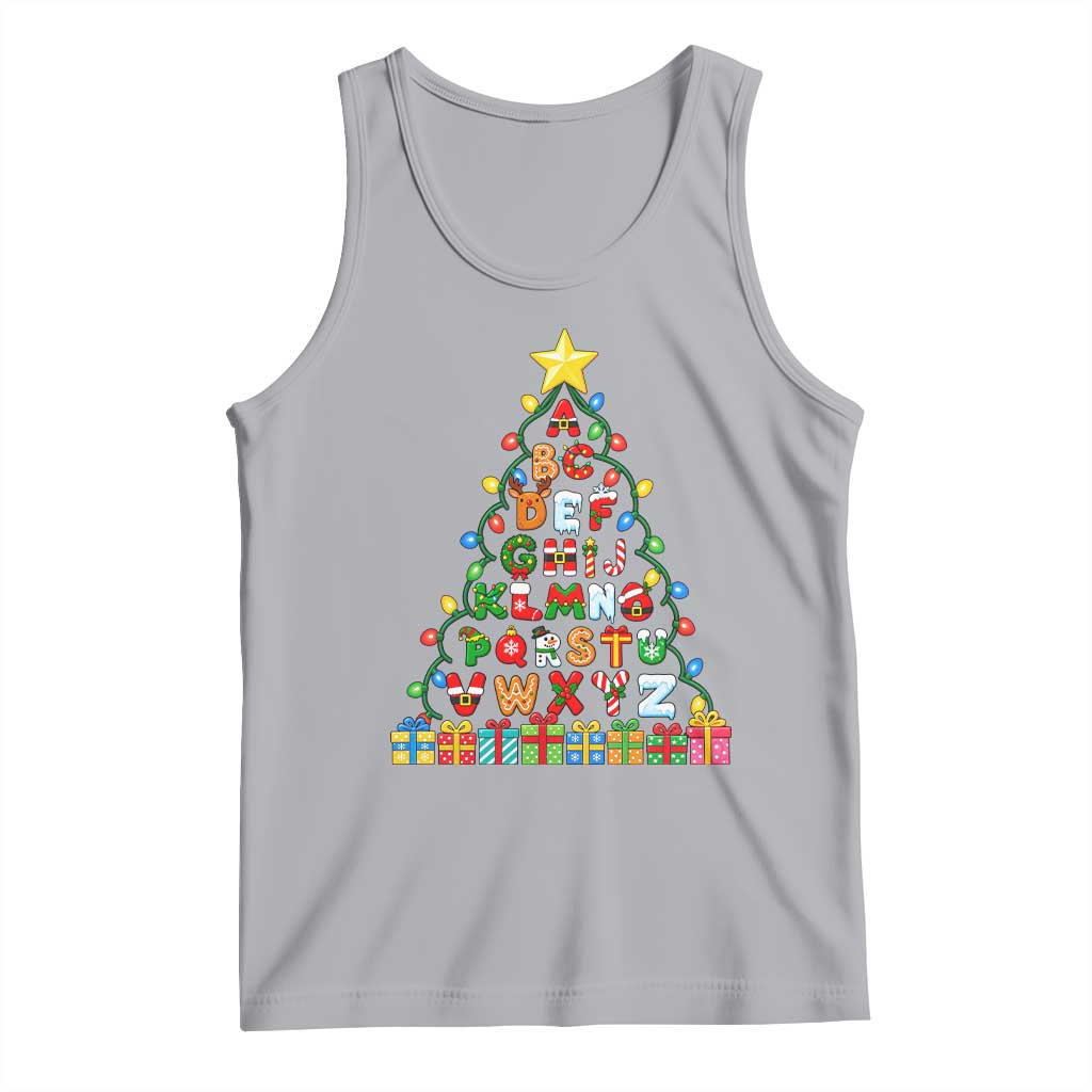 Funny Alphabet Christmas Tree Tank Top Kindergarten Teacher Holiday Gift TS12