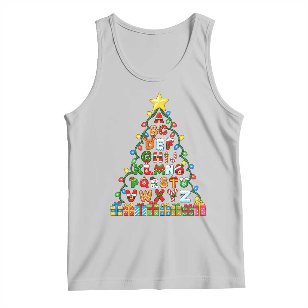 Funny Alphabet Christmas Tree Tank Top Kindergarten Teacher Holiday Gift TS12