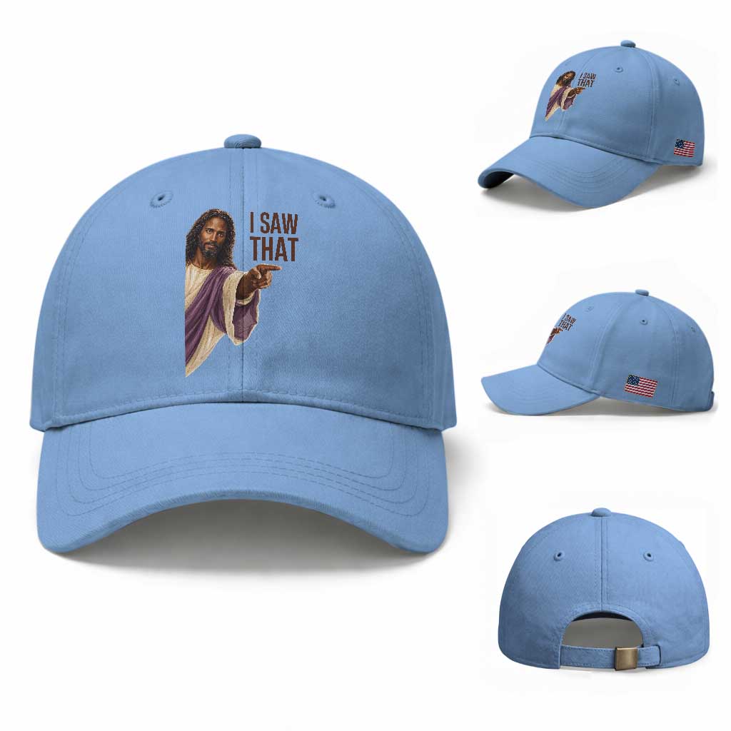 Funny Black Jesus Christian Baseball Cap I Saw That Pointing Finger TS12