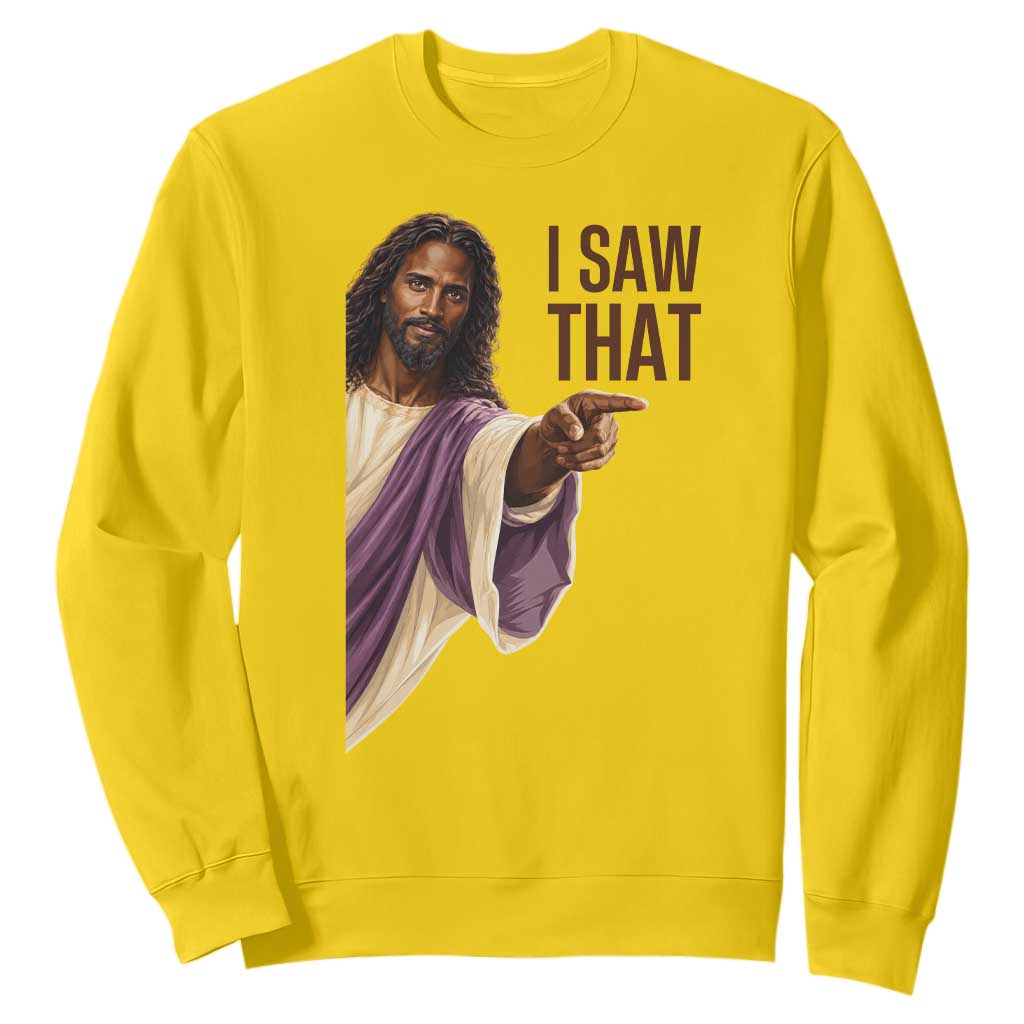 Funny Black Jesus Christian Sweatshirt I Saw That Pointing Finger TS12