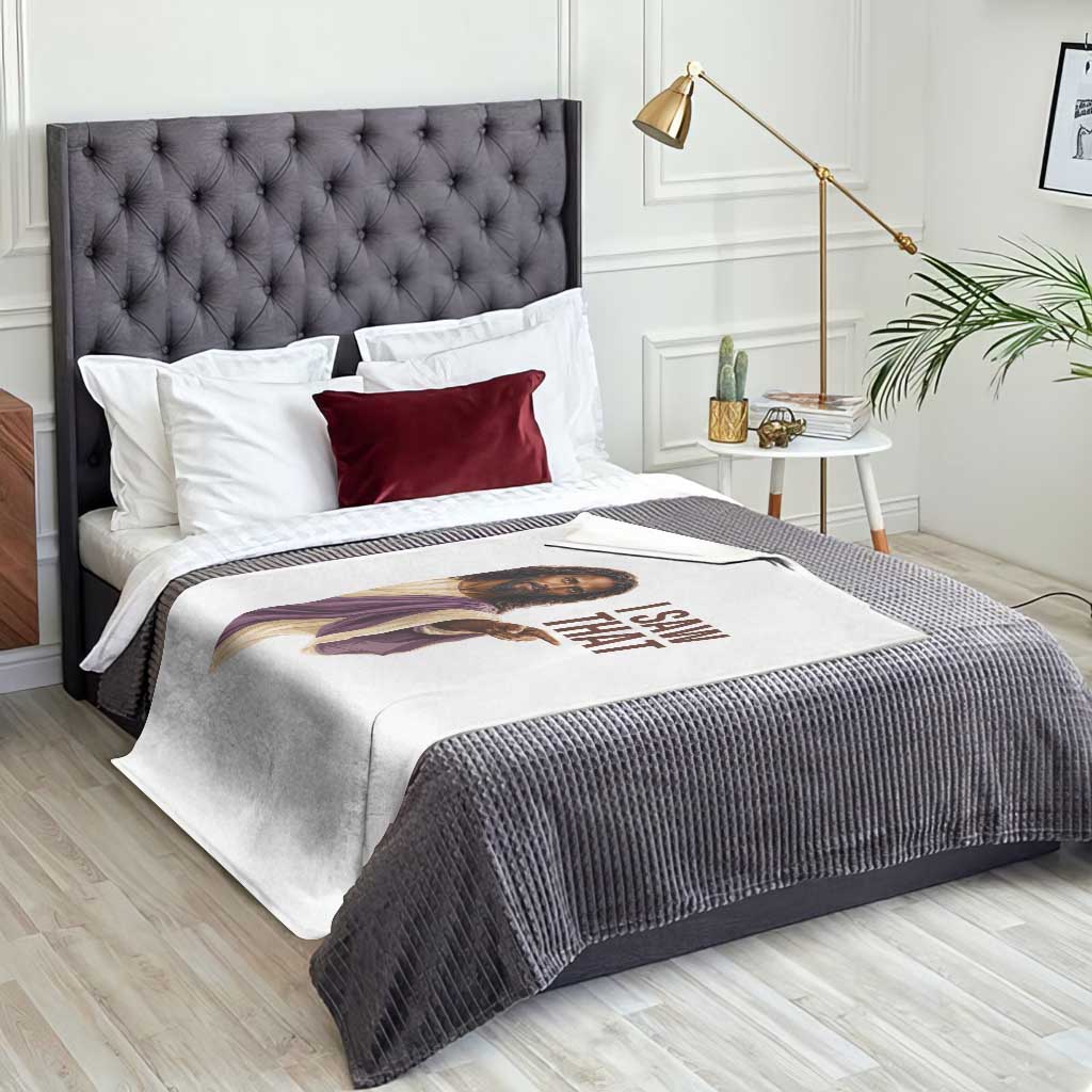 Funny Black Jesus Christian Throw Blanket I Saw That Pointing Finger TS12