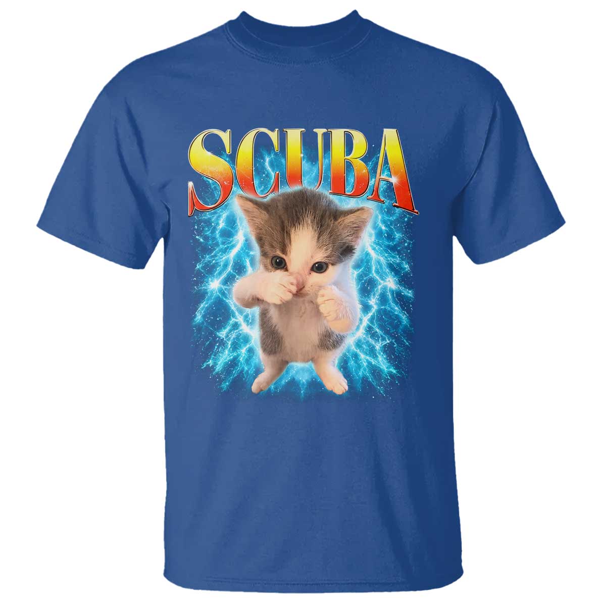 Funny Cat Scuba Dancing Meme 90s Retro Bootleg Graphic T Shirt TS10