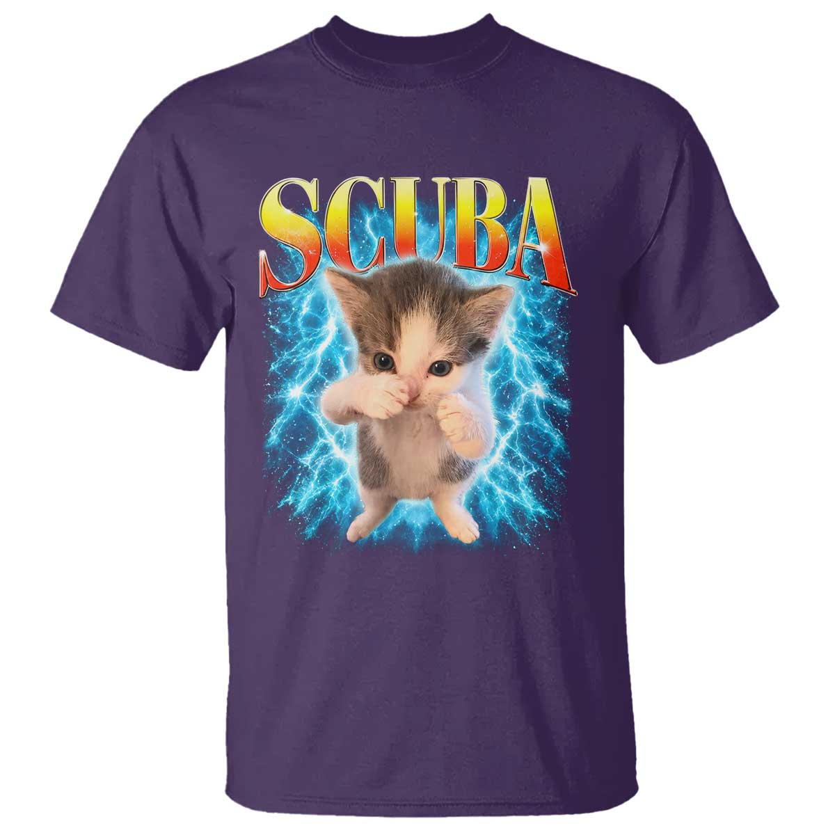 Funny Cat Scuba Dancing Meme 90s Retro Bootleg Graphic T Shirt TS10