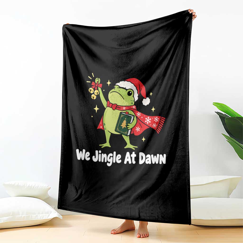 Funny Christmas Frog Jingle Bells Throw Blanket We Jingle At Dawn TS10
