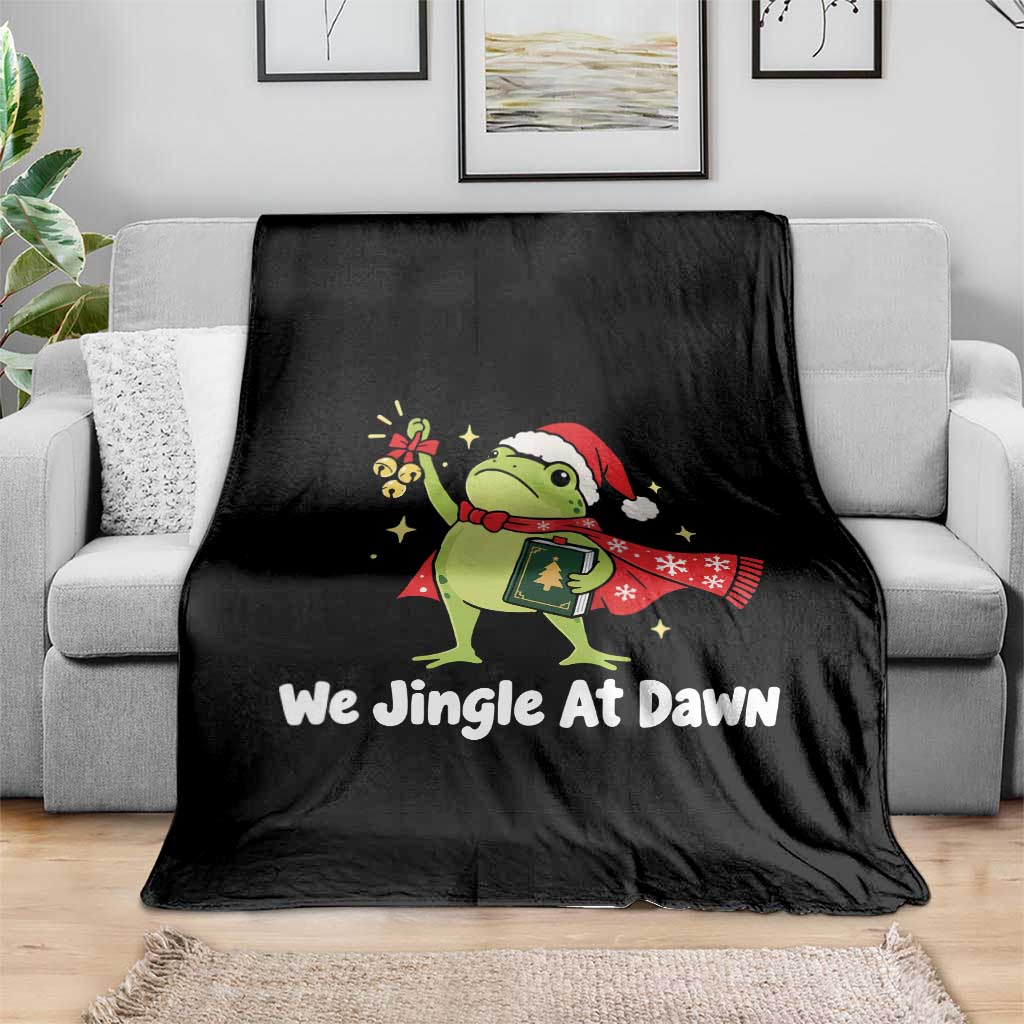 Funny Christmas Frog Jingle Bells Throw Blanket We Jingle At Dawn TS10
