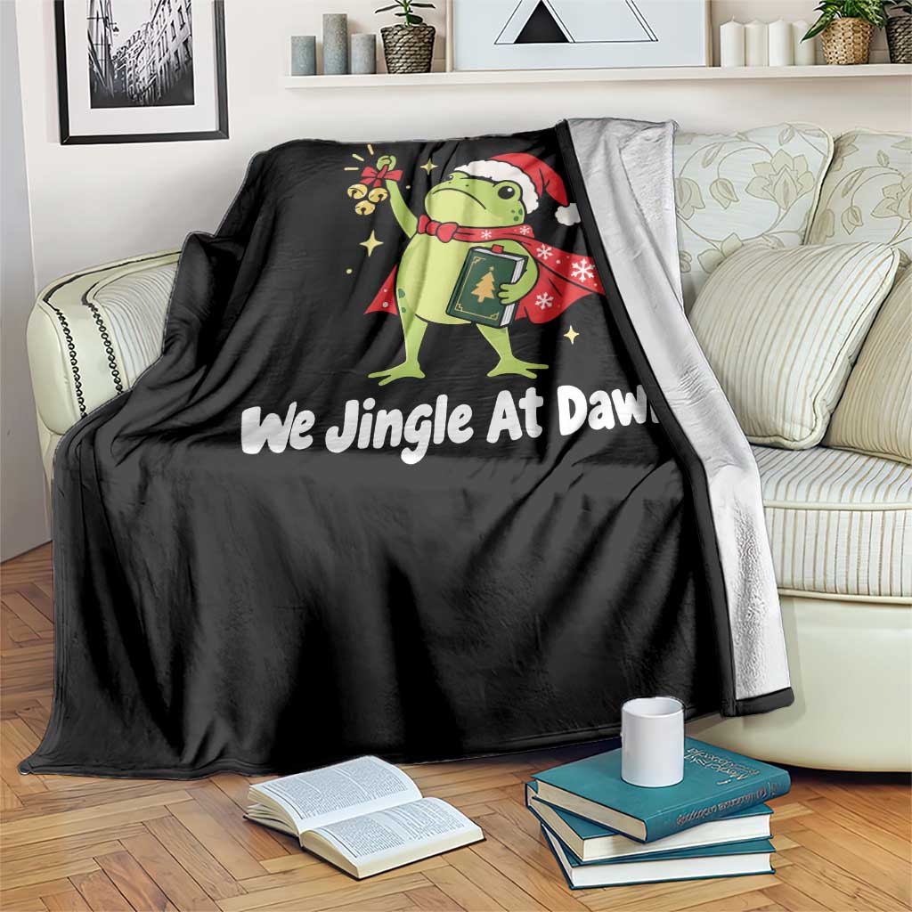 Funny Christmas Frog Jingle Bells Throw Blanket We Jingle At Dawn TS10