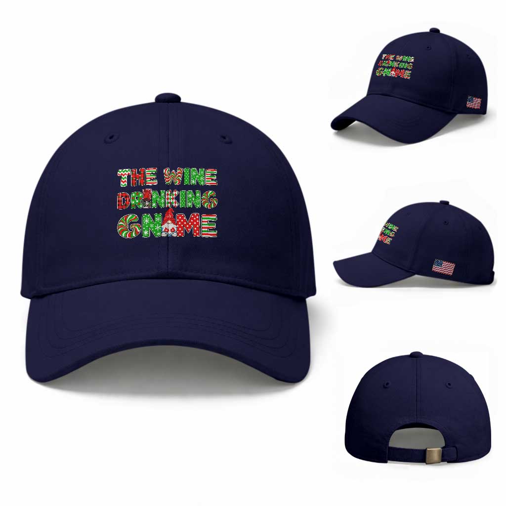 Funny Christmas Party Humor Baseball Cap The Wine Drinking Gnome TS12