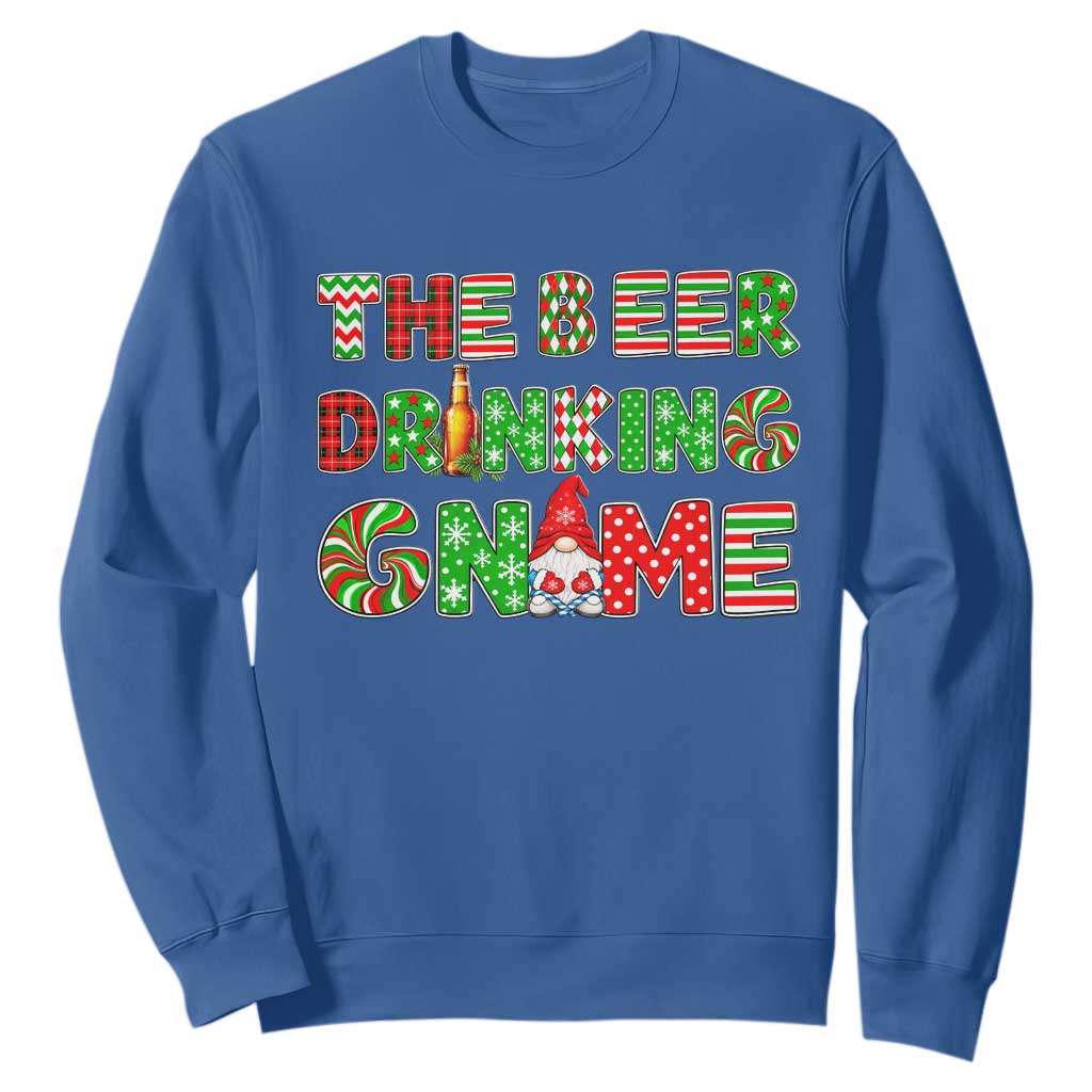 Funny Christmas Party Humor Sweatshirt The Beer Drinking Gnome TS12