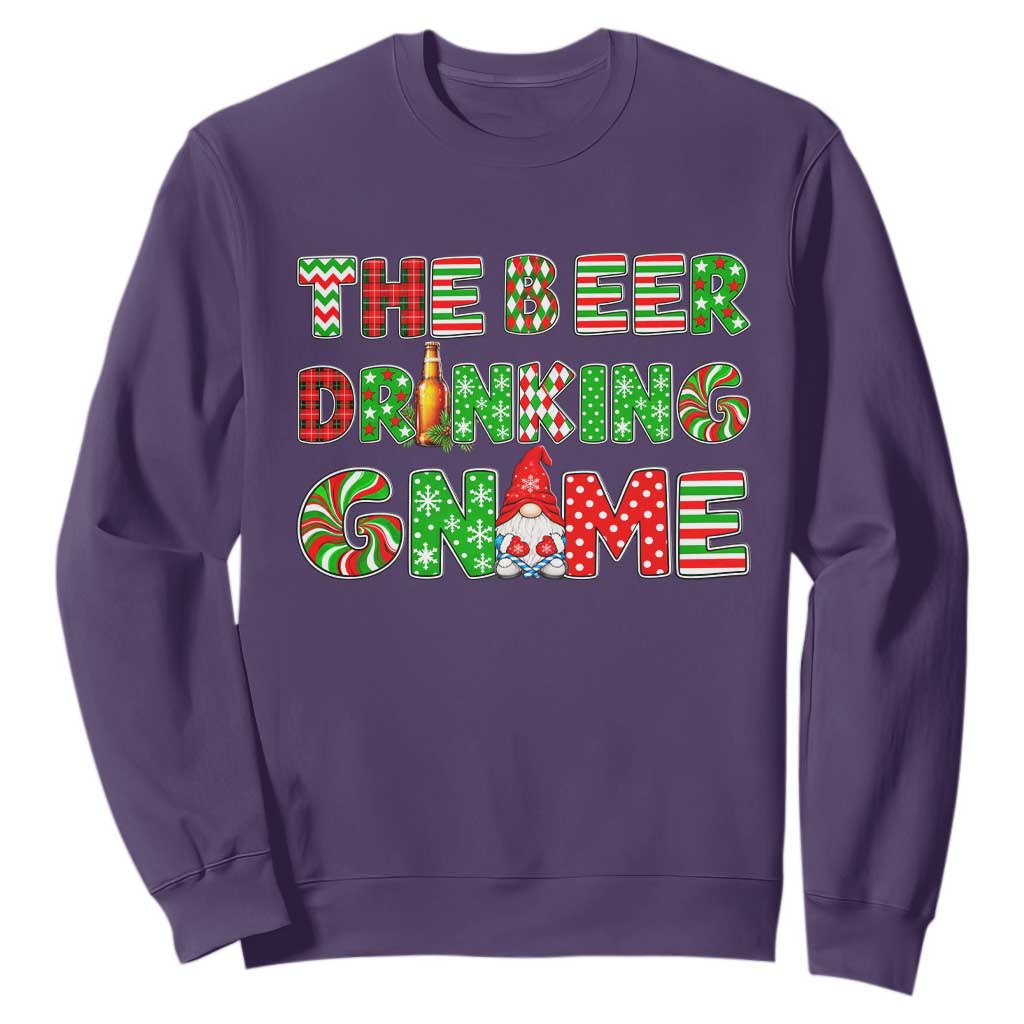 Funny Christmas Party Humor Sweatshirt The Beer Drinking Gnome TS12