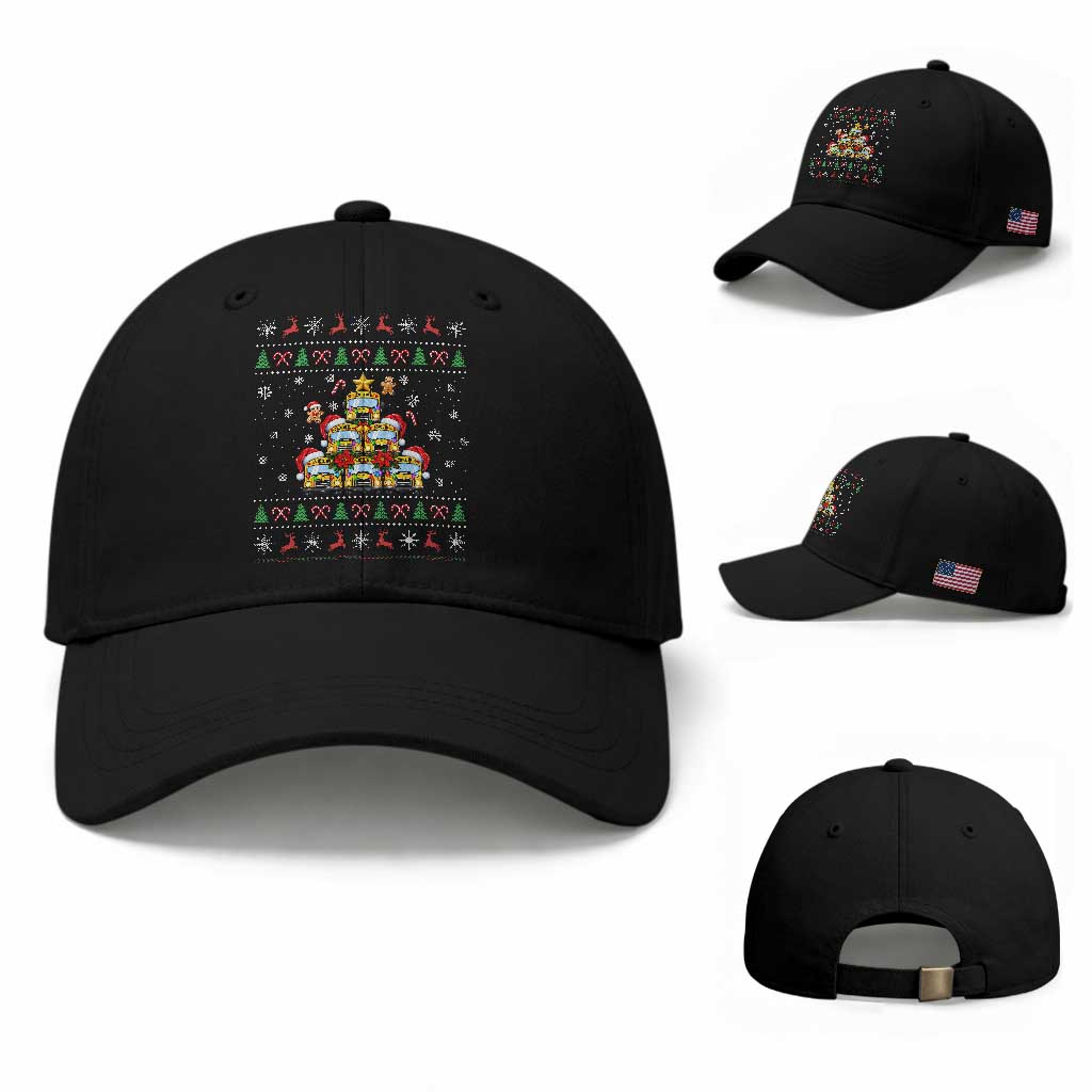 Funny Christmas Tree School Bus Driver Baseball Cap Holiday Transportation Gift TS12
