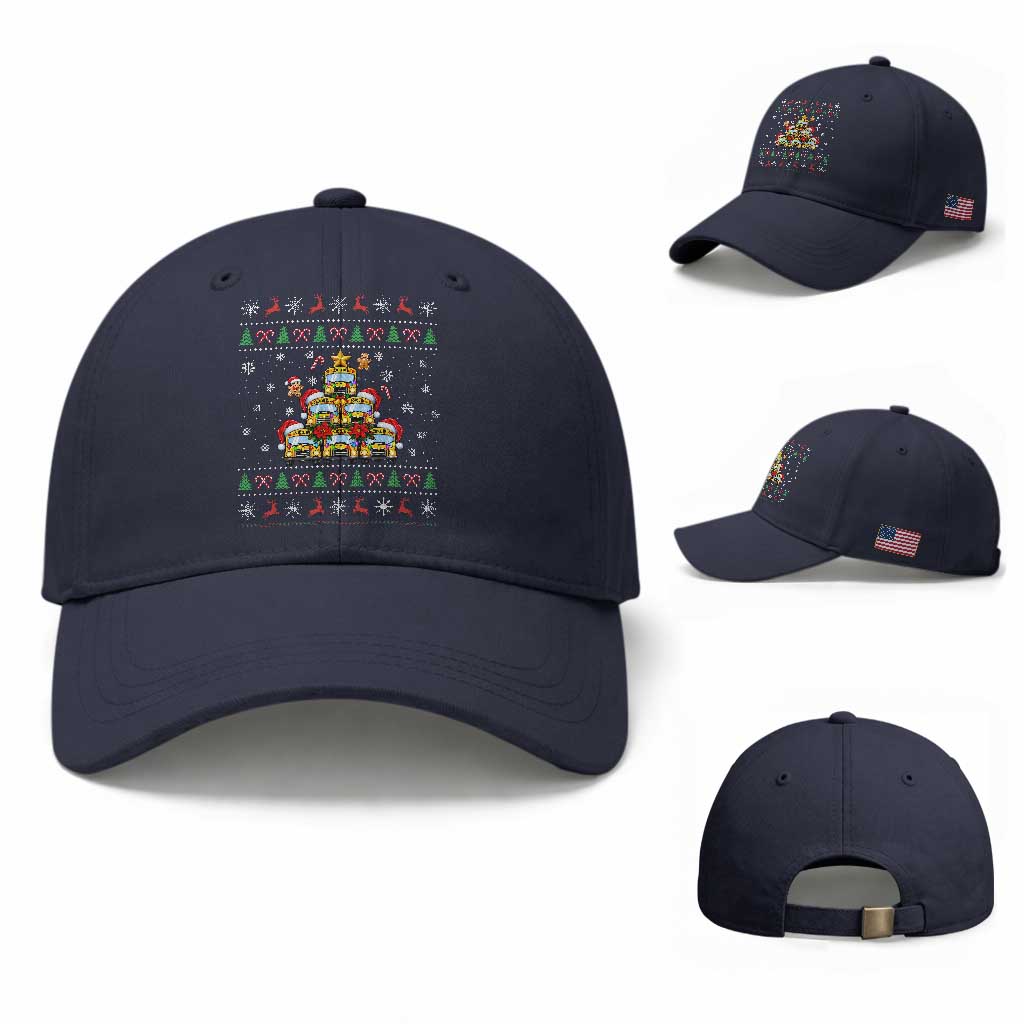 Funny Christmas Tree School Bus Driver Baseball Cap Holiday Transportation Gift TS12