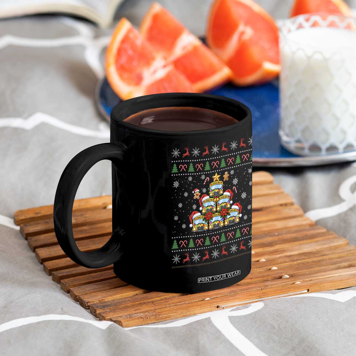 Funny Christmas Tree School Bus Driver Coffee Mug Holiday Transportation Gift TS12