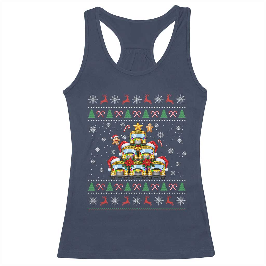 Funny Christmas Tree School Bus Driver Racerback Tank Top Holiday Transportation Gift TS12