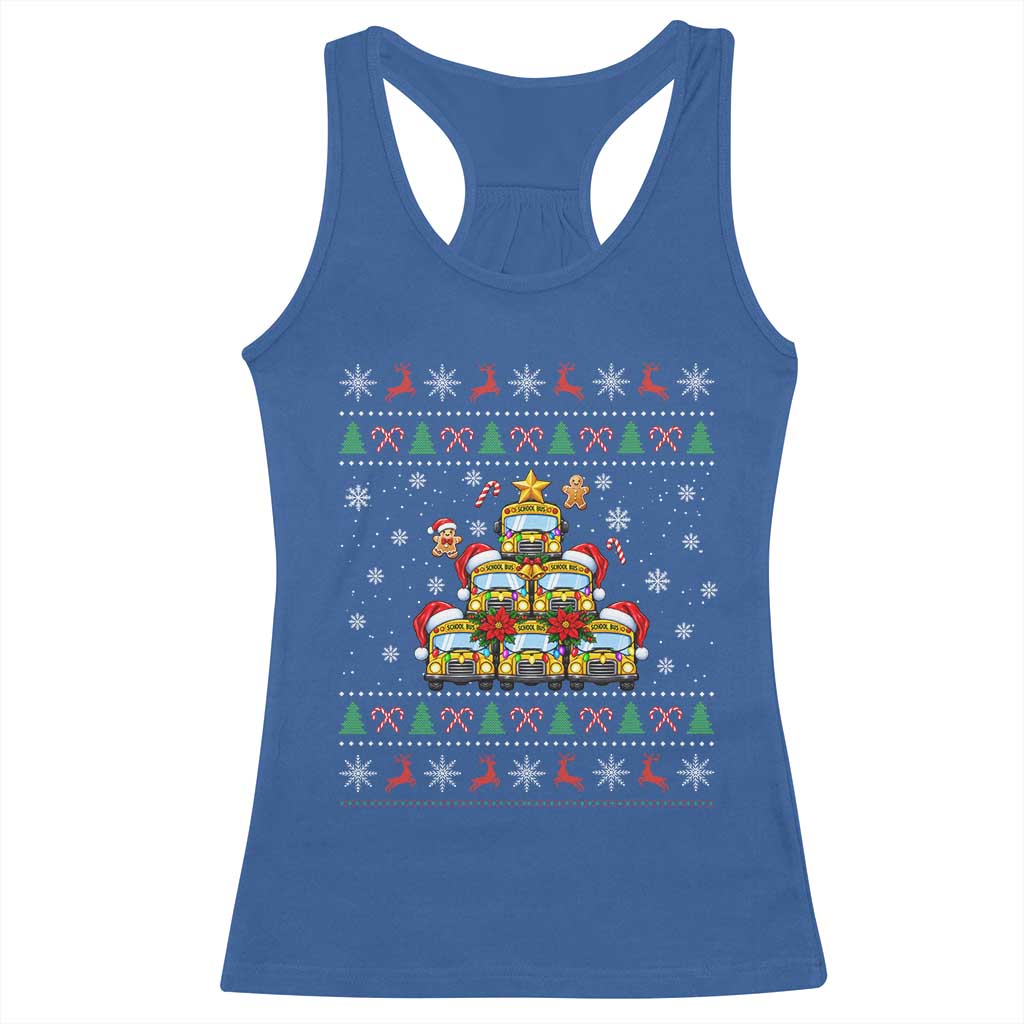 Funny Christmas Tree School Bus Driver Racerback Tank Top Holiday Transportation Gift TS12