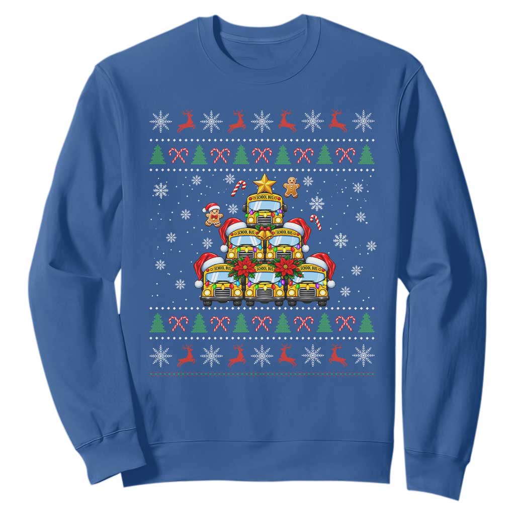 Funny Christmas Tree School Bus Driver Sweatshirt Holiday Transportation Gift TS12
