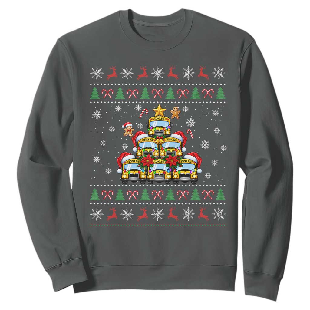 Funny Christmas Tree School Bus Driver Sweatshirt Holiday Transportation Gift TS12