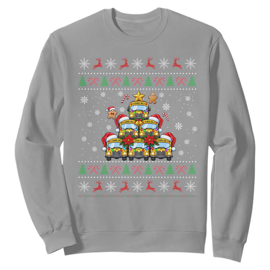 Funny Christmas Tree School Bus Driver Sweatshirt Holiday Transportation Gift TS12