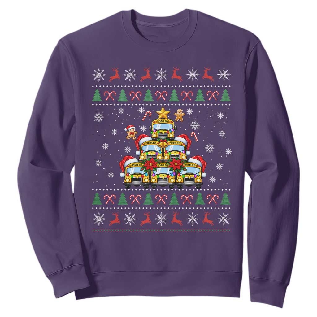 Funny Christmas Tree School Bus Driver Sweatshirt Holiday Transportation Gift TS12