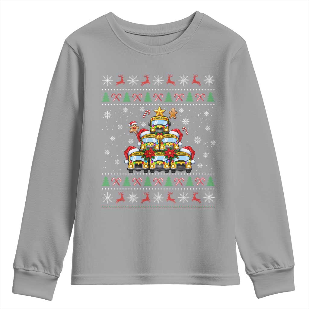 Funny Christmas Tree School Bus Driver Youth Sweatshirt Holiday Transportation Gift TS12