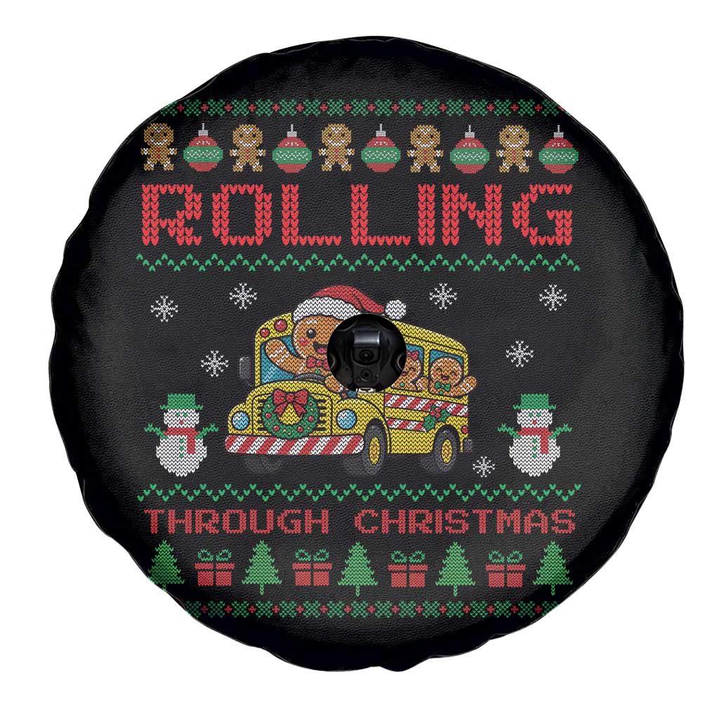 Funny Gingerbread School Bus Driver Spare Tire Cover Rolling Through Christmas Gift TS12