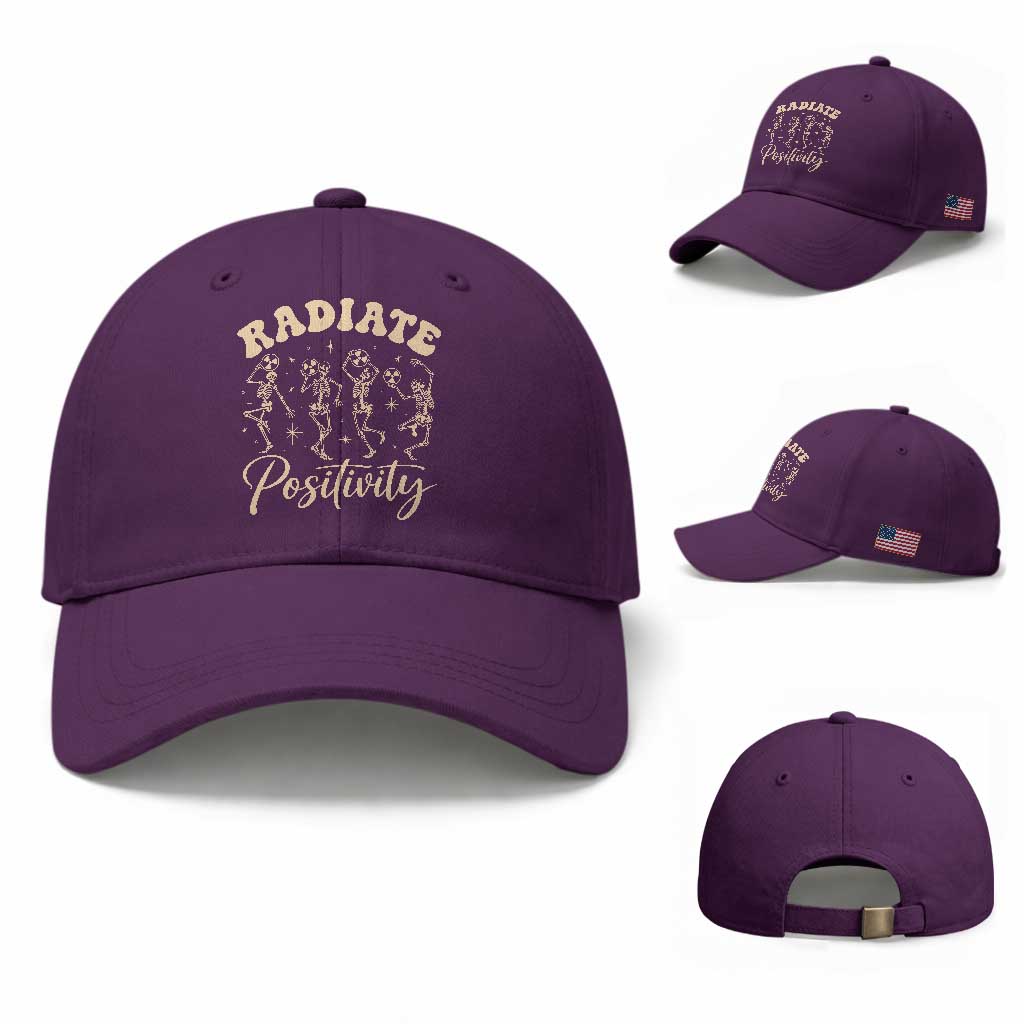 Funny Radiology Department X ray Tech Baseball Cap Radiate Positivity Dancing Skeletons TS11