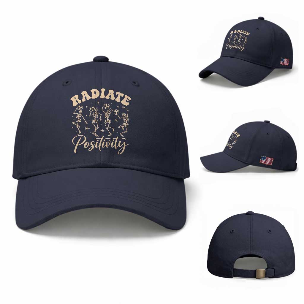 Funny Radiology Department X ray Tech Baseball Cap Radiate Positivity Dancing Skeletons TS11