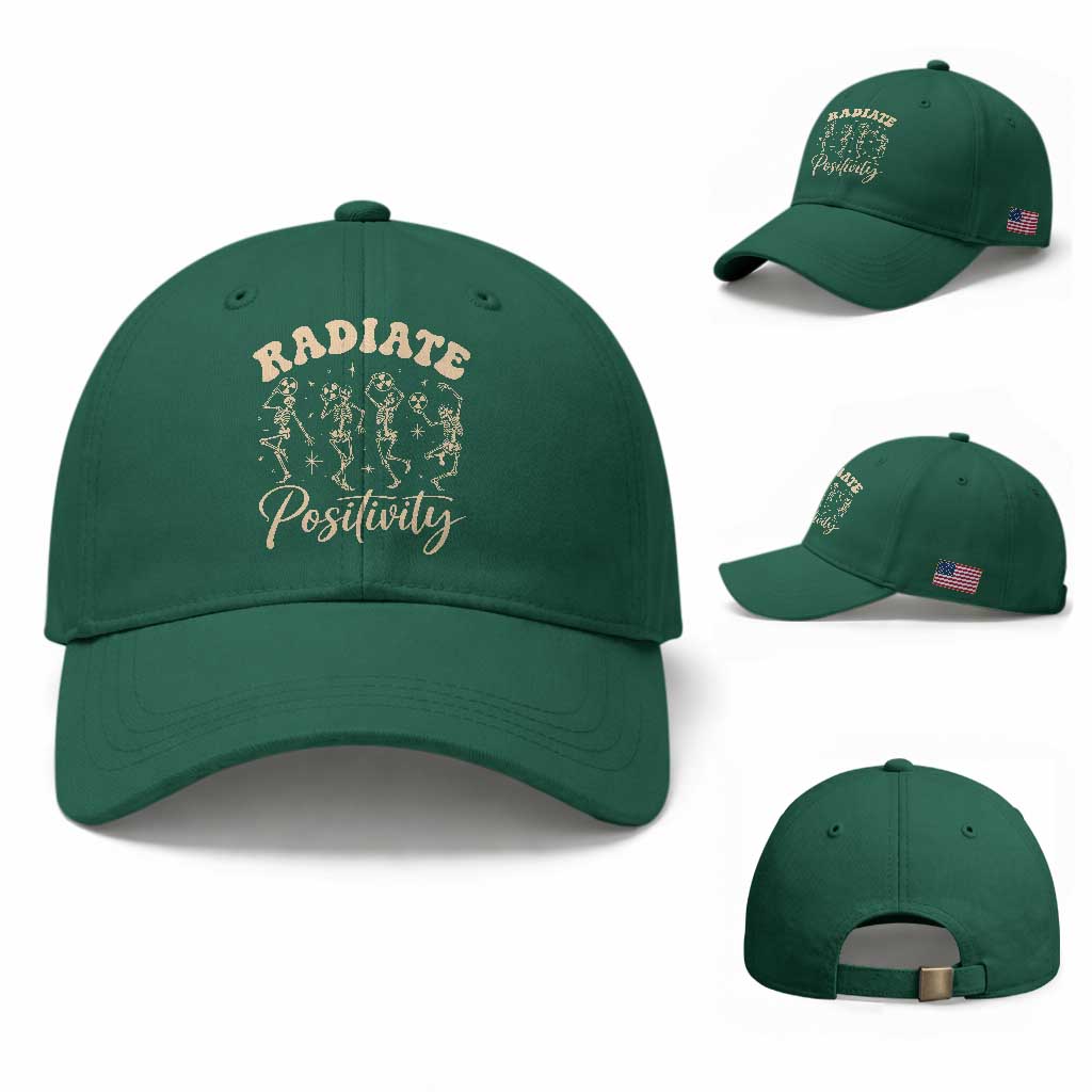 Funny Radiology Department X ray Tech Baseball Cap Radiate Positivity Dancing Skeletons TS11
