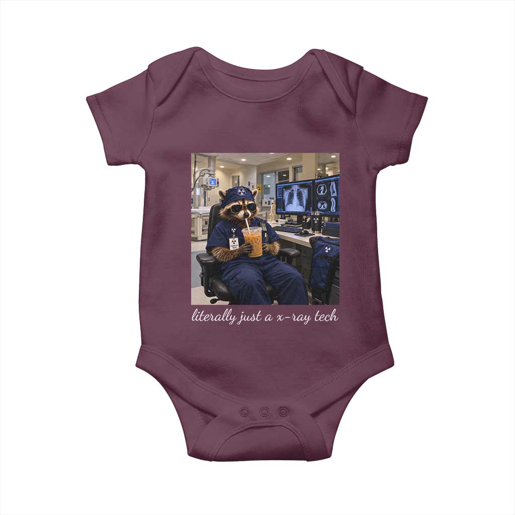 Funny Radiology Tech Raccoon Baby Onesie Literally Just A X ray Tech Nurses TS11