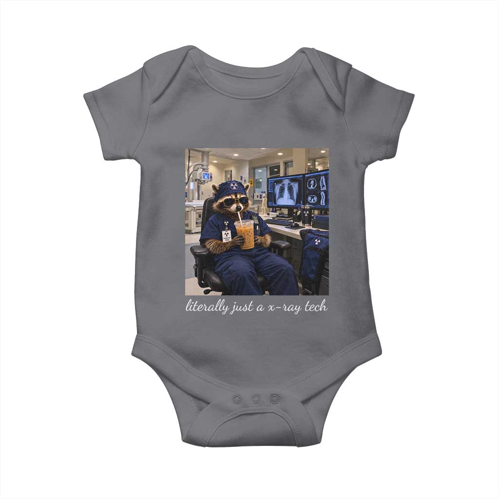 Funny Radiology Tech Raccoon Baby Onesie Literally Just A X ray Tech Nurses TS11