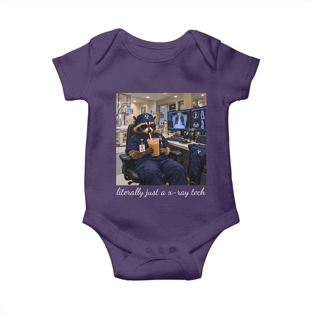 Funny Radiology Tech Raccoon Baby Onesie Literally Just A X ray Tech Nurses TS11