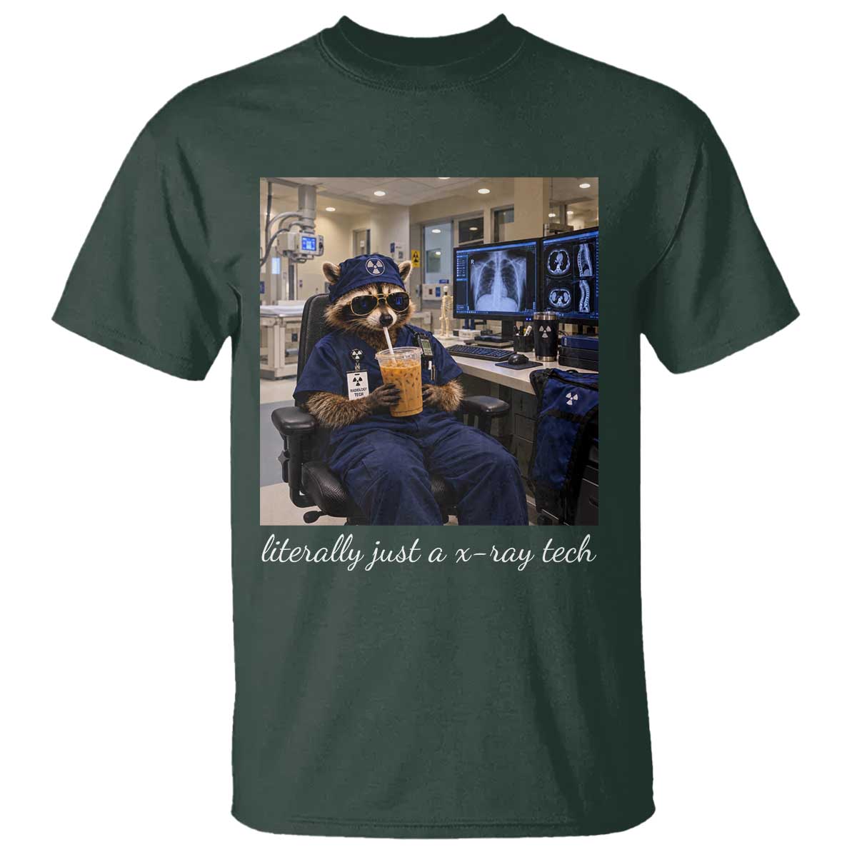 Funny Radiology Tech Raccoon T Shirt Literally Just A X ray Tech Nurses TS11