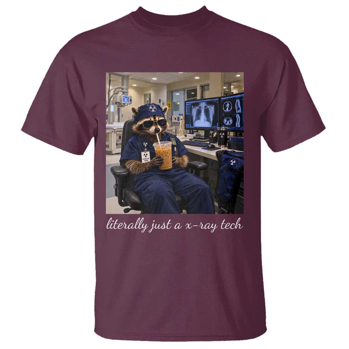Funny Radiology Tech Raccoon T Shirt Literally Just A X ray Tech Nurses TS11