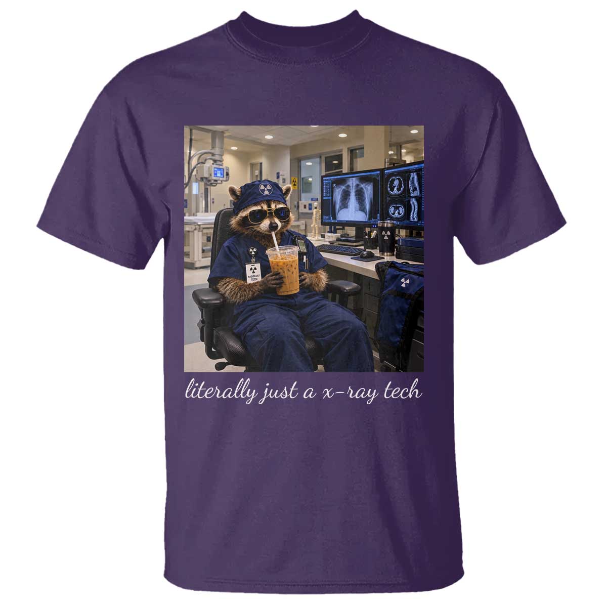 Funny Radiology Tech Raccoon T Shirt Literally Just A X ray Tech Nurses TS11