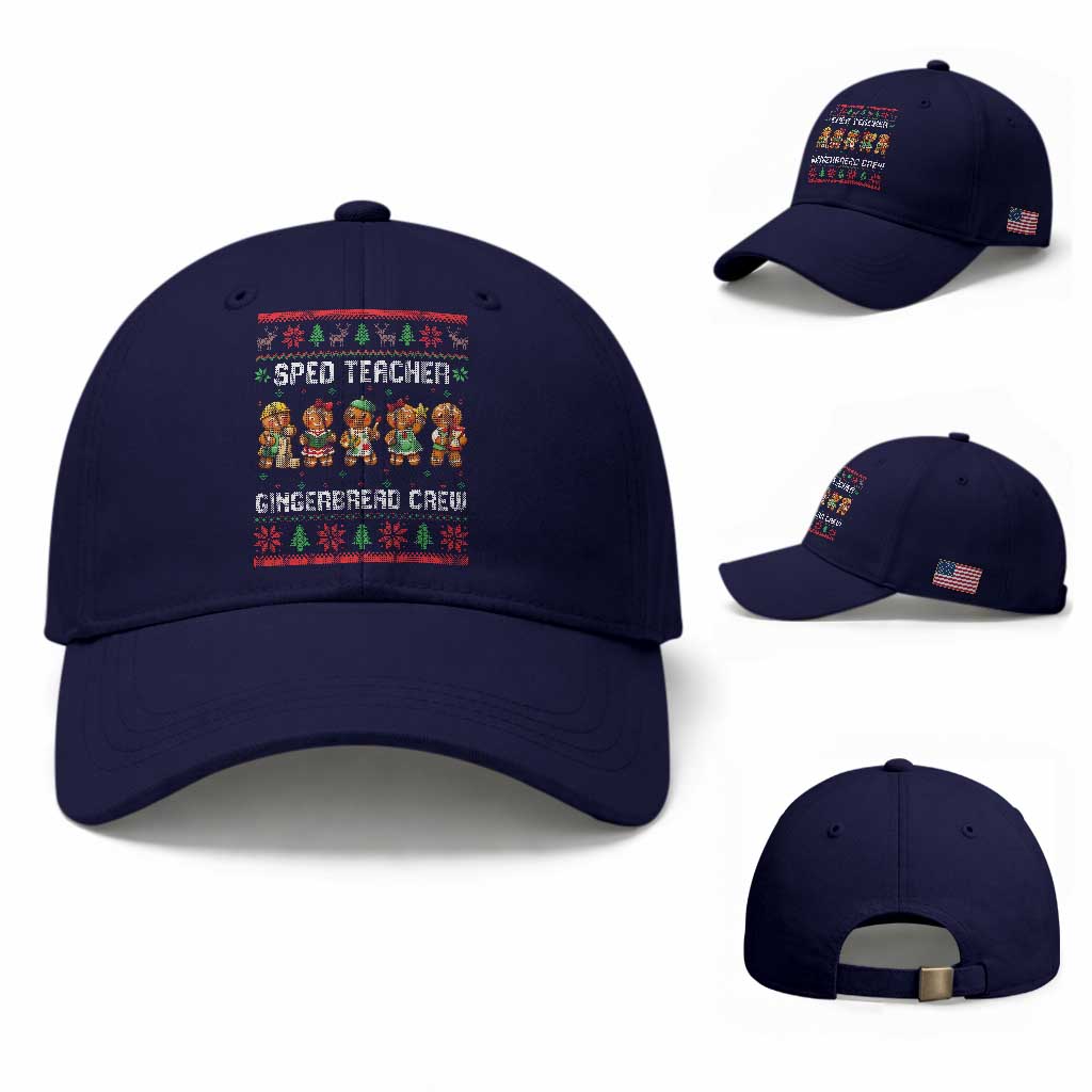 Gingerbread SPED Teacher Baseball Cap Christmas Special Education Crew Gift TS12
