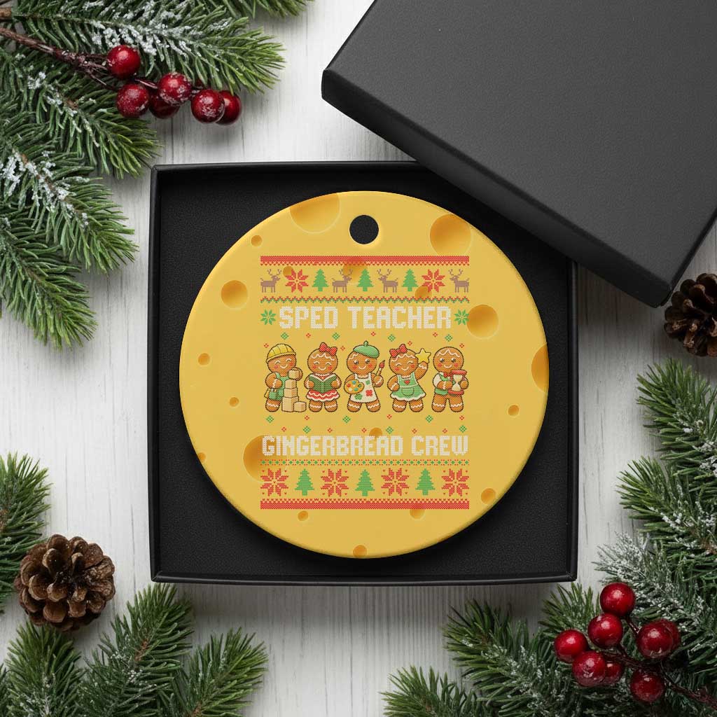 Gingerbread SPED Teacher Ceramic Ornament Christmas Special Education Crew Gift TS12