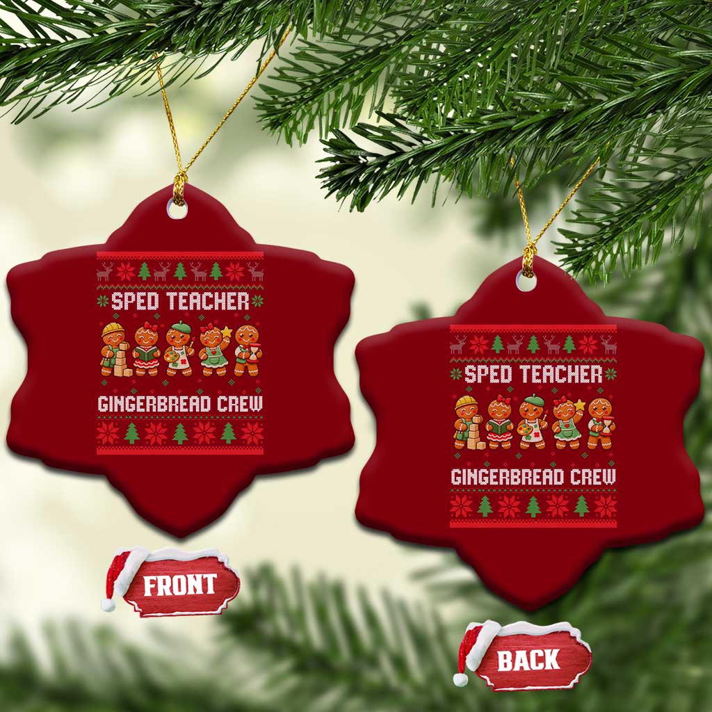Gingerbread SPED Teacher Ceramic Ornament Christmas Special Education Crew Gift TS12