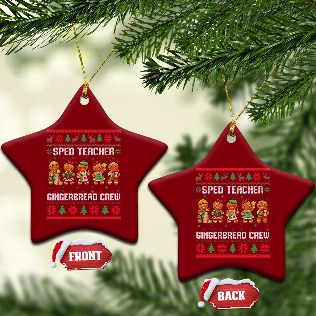 Gingerbread SPED Teacher Ceramic Ornament Christmas Special Education Crew Gift TS12