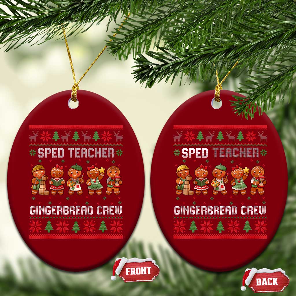 Gingerbread SPED Teacher Ceramic Ornament Christmas Special Education Crew Gift TS12