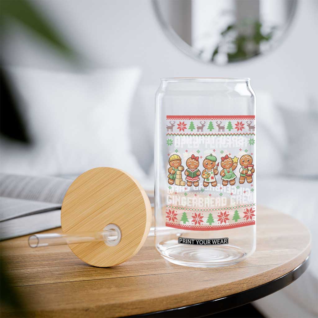 Gingerbread SPED Teacher Glass Can Christmas Special Education Crew Gift TS12