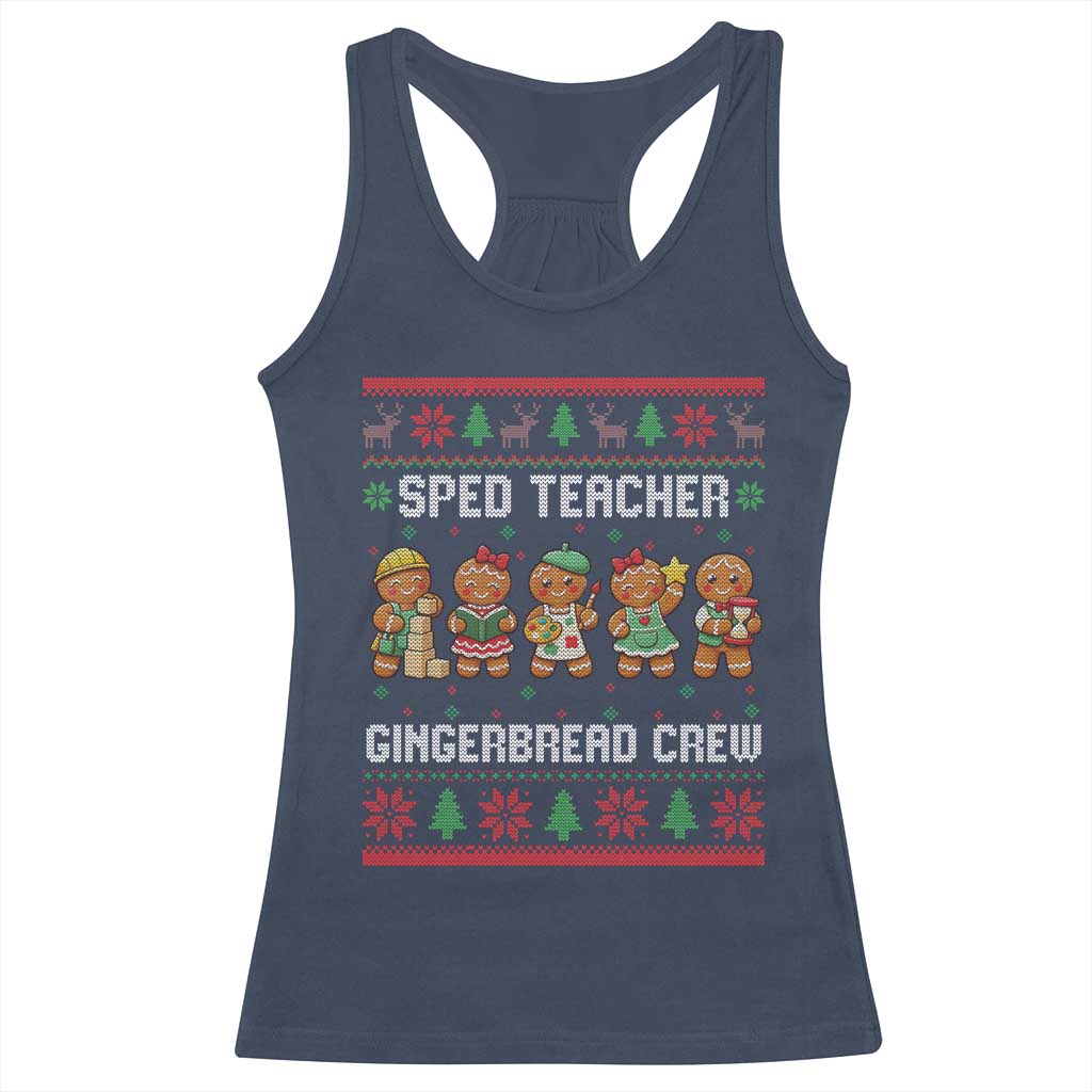 Gingerbread SPED Teacher Racerback Tank Top Christmas Special Education Crew Gift TS12