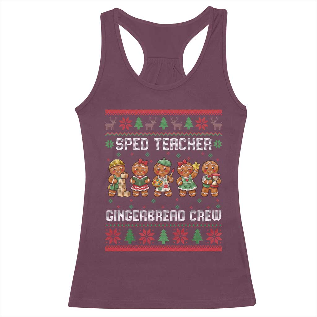 Gingerbread SPED Teacher Racerback Tank Top Christmas Special Education Crew Gift TS12