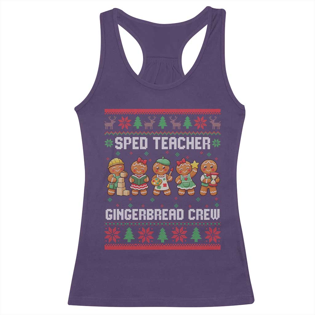 Gingerbread SPED Teacher Racerback Tank Top Christmas Special Education Crew Gift TS12
